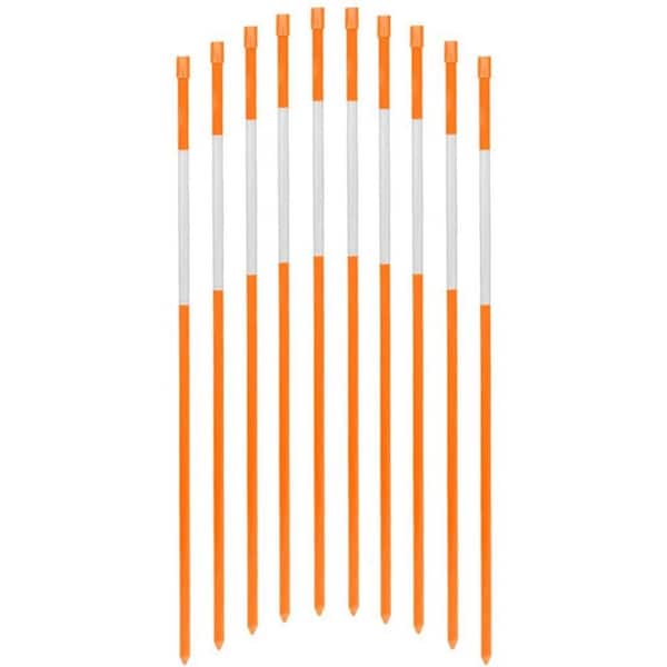 FiberMarker 72 in. Solid Reflective Driveway Markers Driveway Poles for Easy Visibility at Night,5/16 in. Dia Orange, (200-Pack)