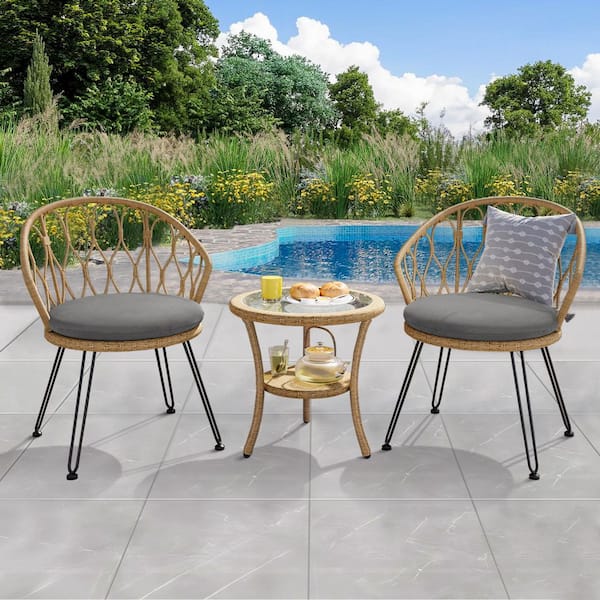 Wicker Bistro Marquee Piece Metal Bistro Setting Tenleaf Natural