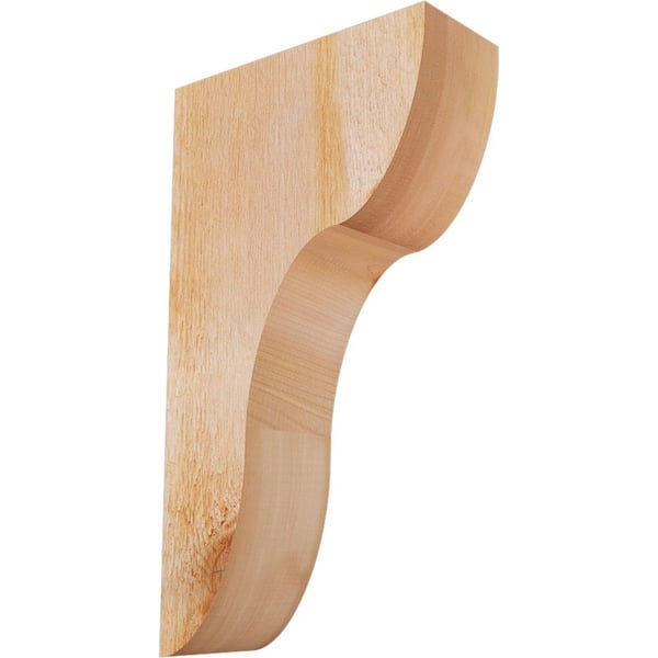 Ekena Millwork 4 in. x 10 in. x 18 in. Western Red Cedar Carmel Rough Sawn Corbel