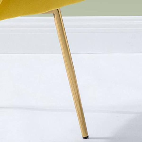 Yellow Velvet Tufted Accent Chair with Gold Legs