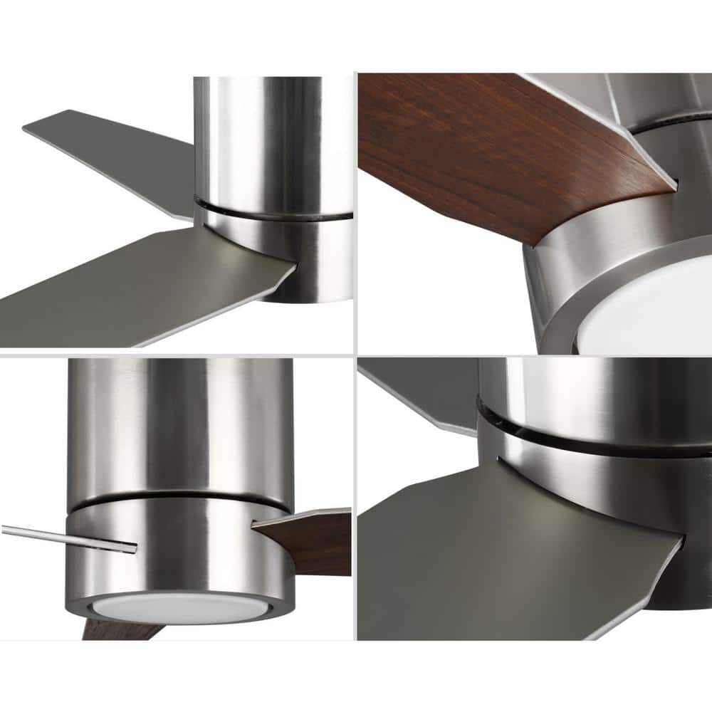 Braden 56" Brushed Nickel 3-Blade Ceiling Fan with LED Light
