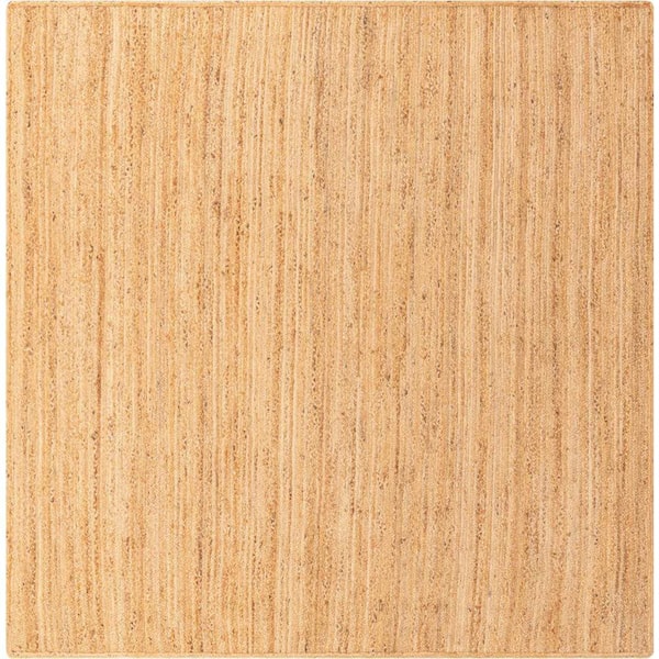 Unique Loom Braided Jute Dhaka Natural 10 ft. x 10 ft. Area Rug