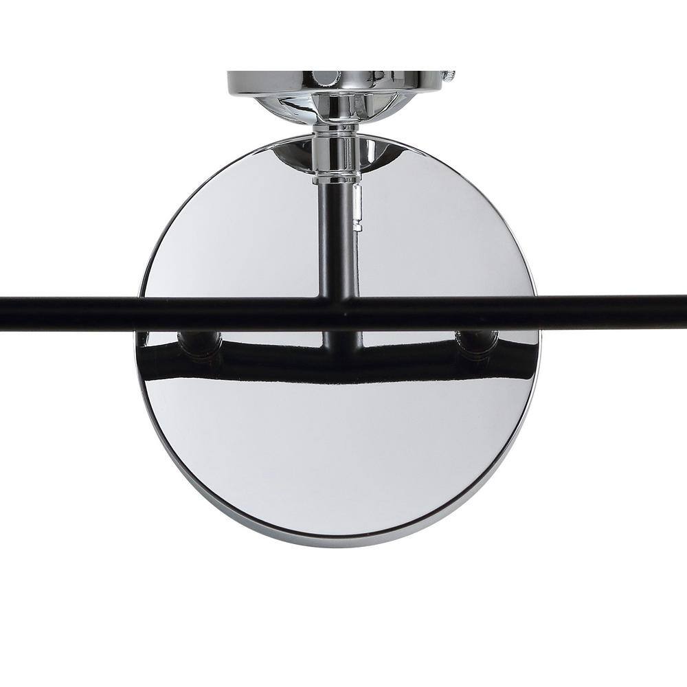 Caleb 22" Chrome and Black Globe Shade Wall Sconce