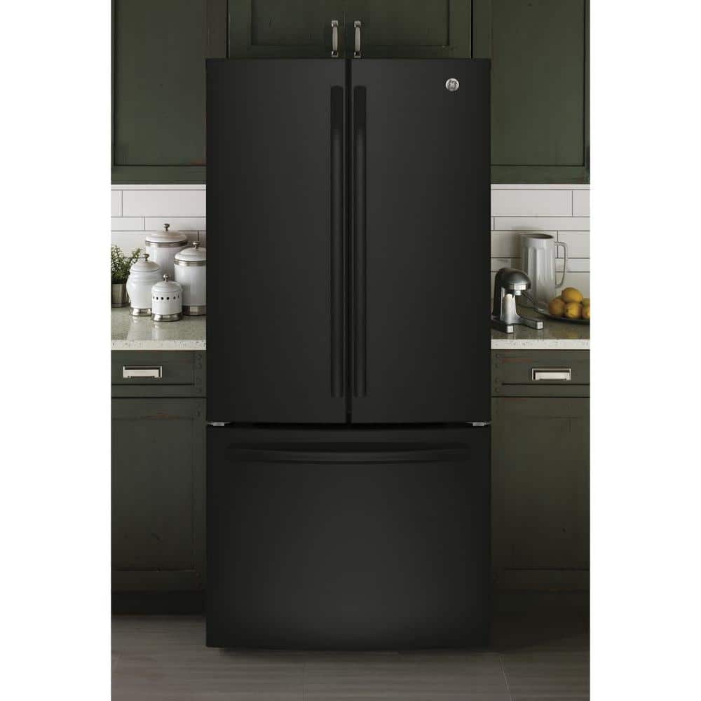 33" Black French Door Refrigerator with Ice Maker and Smart Features