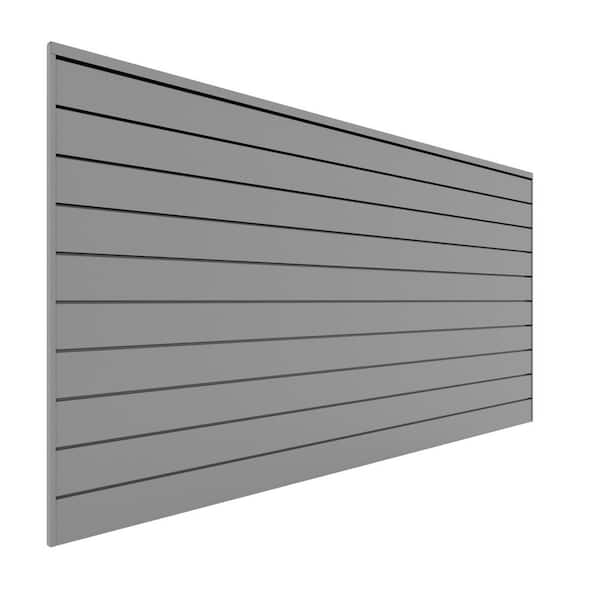 Proslat PVC Slatwall 8 ft. x 4 ft. Light Gray 88107 - The Home Depot