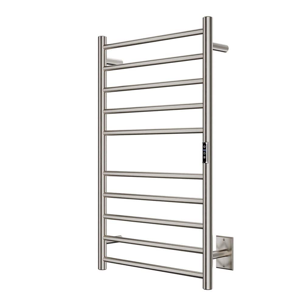 Crete Series 10-Bar Wall Mounted Electric Plug-In Bathroom Towel Warmer Rac