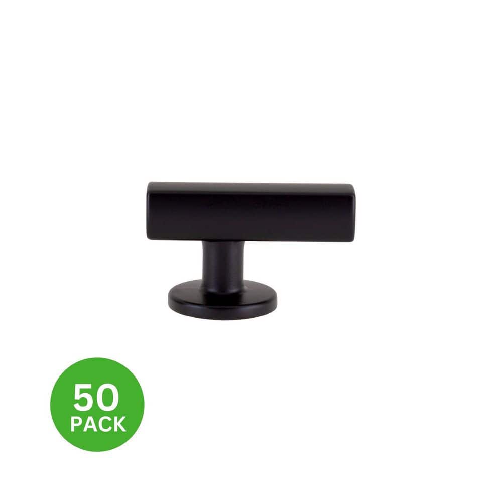 50-Pack Flynn 1-7/8 in. (48 mm) Modern Matte Black Off-Centered Bar Cabinet Knob price history on PriceWatchPro