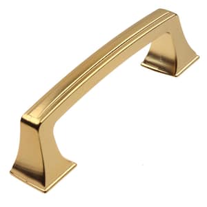 3 in. Brass Gold Deco Base Cabinet Pulls (10-Pack)