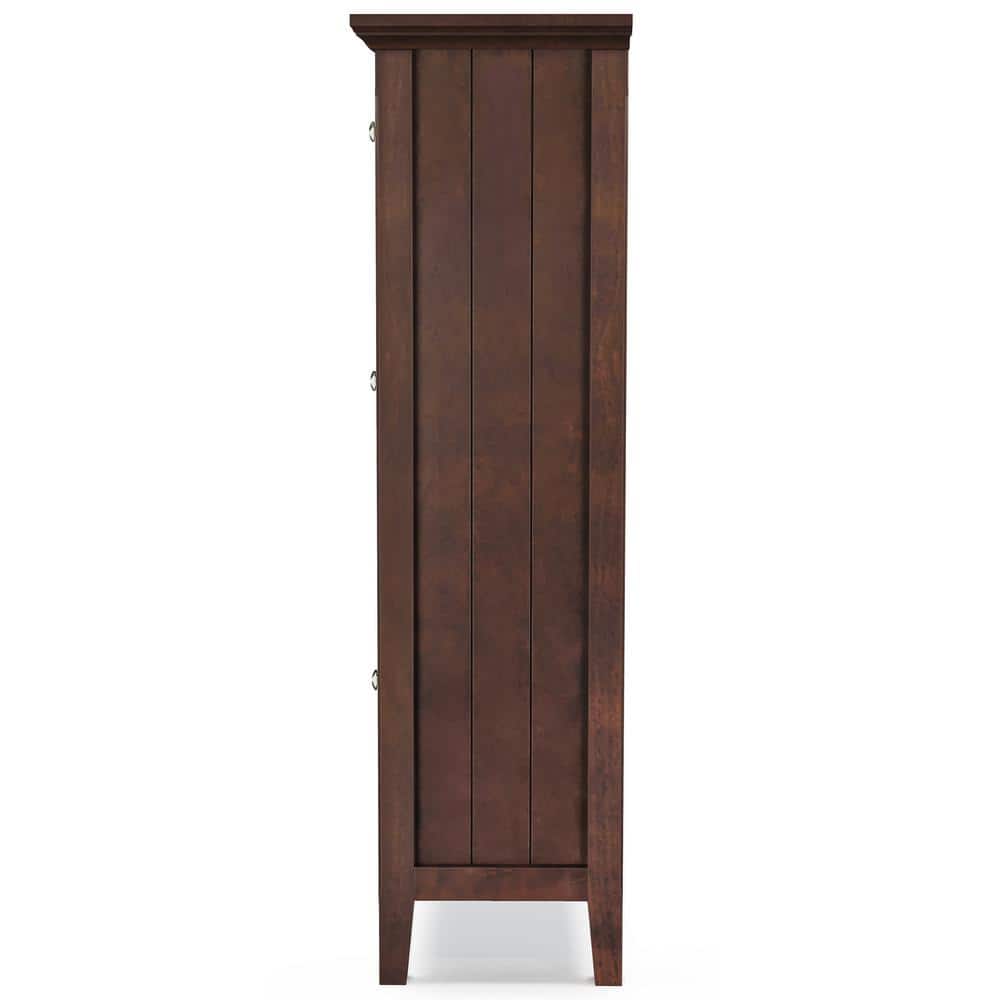 Brunette Brown Solid Wood 32" Entryway Shoe Storage Cabinet