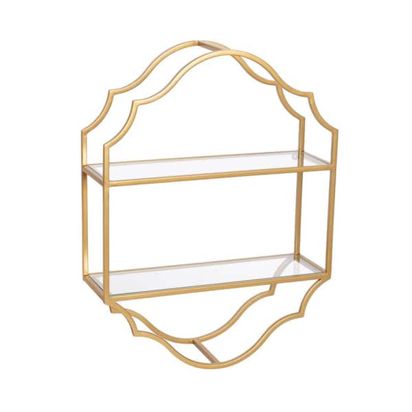 Leanna 18 in. W x 6 in. D Gold Metal Decorative Wall Shelf