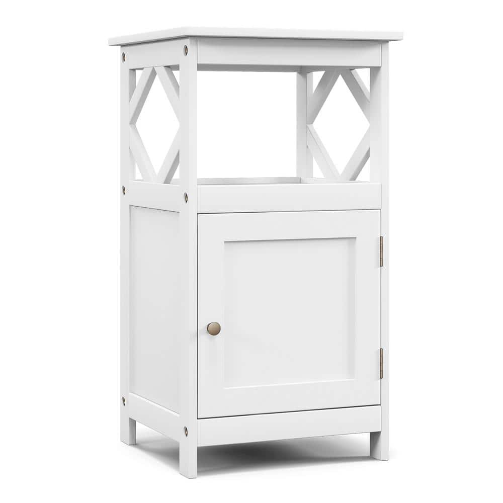 Costway White Bathroom Floor Cabinet Storage Cabinet Side Organizer Rack  with 2-Drawers HW66967WH - The Home Depot