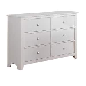 White 6-Drawer 48 in. Wide Dresser Without Mirror