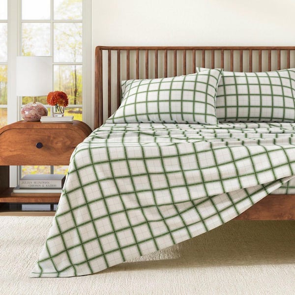 Block Sheet Set FRESHFOLDS 100% Turkish Cotton Plaid Flannel Sheet Sets, Full, Block ...