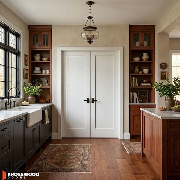 Krosswood Doors 48 in. x 96 in. Craftsman Shaker 1-Panel Both