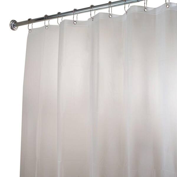 Interdesign Eva Extra Wide Shower Curtain Liner In Clear Frost 15362 The Home Depot - Extra Long Shower Curtain 108 Inches