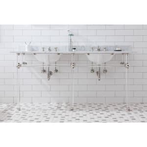 Empire 72 in. Acrylic Washestand Legs and Brass Connectors in Polished Nickel PVD with P-Trap