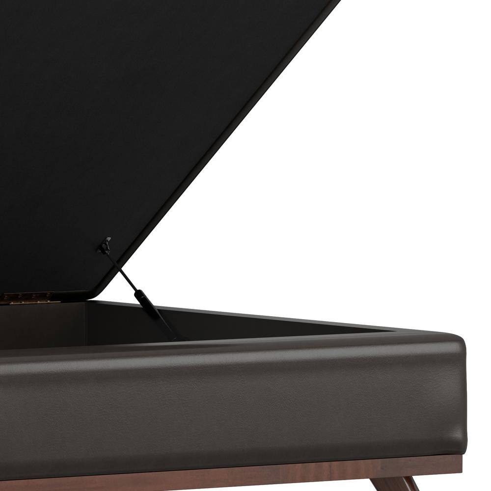 Owen Tanners Brown Faux Leather Storage Ottoman