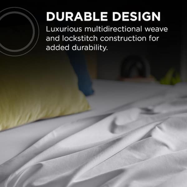 TEMPUR Luxe Egyptian Cotton Silver Mist Queen Sheet Set