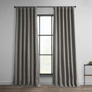 Blazer Grey Solid Rod Pocket Room Darkening Curtain - 50 in. W x 96 in. L (1 Panel)