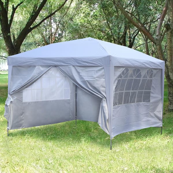 tanpopo＊ページ Tatayosi 10 ft. x 10 ft. White Outdoor Patio Pop Up Canopy