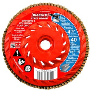4-1/2 in. 40-Grit Steel Demon Grinding and Polishing Flap Disc with Integrated Speed Hub