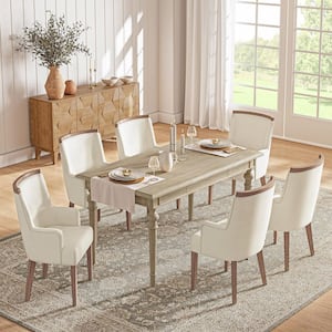 Steve Silver Garland 7 Piece Sand Wood Dining Room Set Seats 6