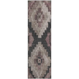 Mayfield Premium Machine Washable Abstract AMF1894 Taupe 2 ft. 3 in. x 7 ft. 6 in. Runner Rug