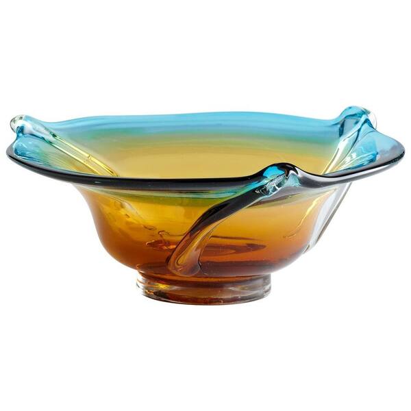 Filament Design Prospect 4.5 in. x 10 in. Cyan Blue And Orange Bowl