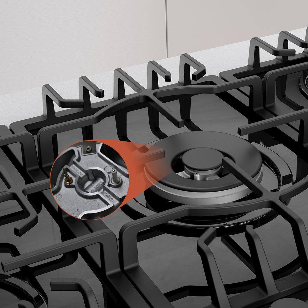 Empava 36" Black Ceramic Stainless Steel 5 Burner Cooktop