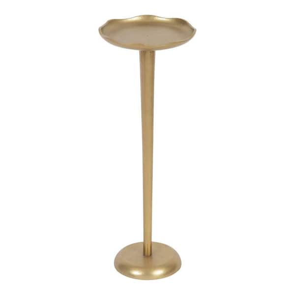 Alessia 8.00 in. Gold Round Metal Modern End Table