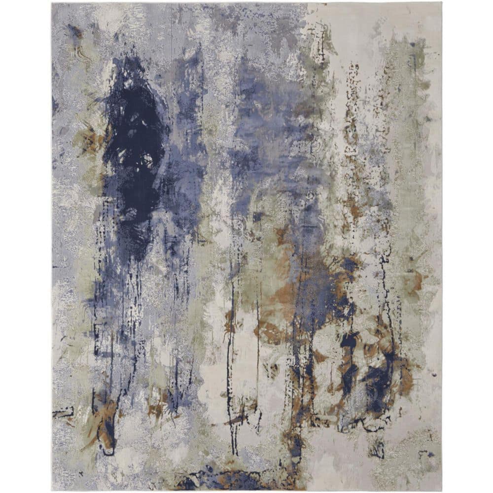 8 ft. x 10 ft. Blue and Orange and Ivory Abstract Area Rug price history on PriceWatchPro