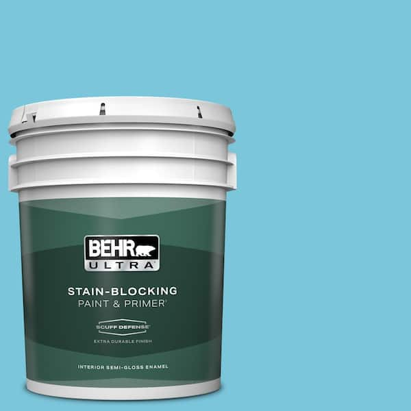 BEHR ULTRA 5 gal. #520B-4 Water Flow Extra Durable Semi-Gloss Enamel Interior Paint & Primer