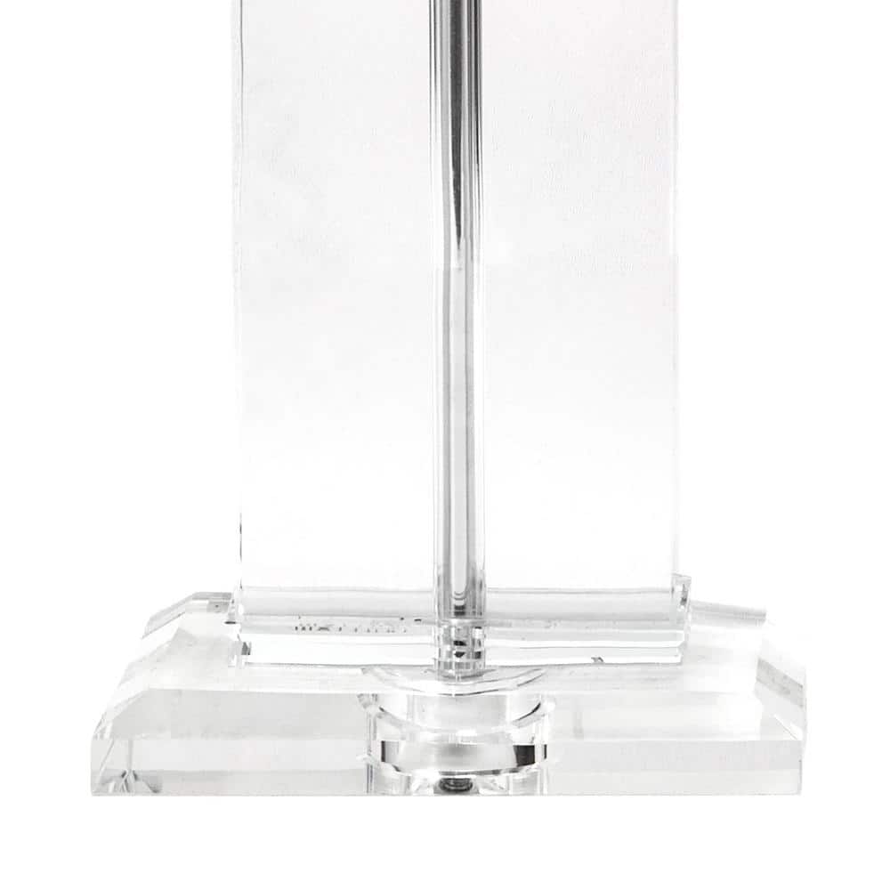 Modern Clear Crystal Table Lamp with Cotton Shade