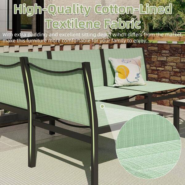 Zeus & Ruta 7-Piece Black Aluminum Outdoor Patio