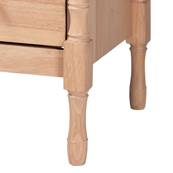 Baxton Studio Laurent Beech Brown 4-Drawer 32.7 in. Chest of