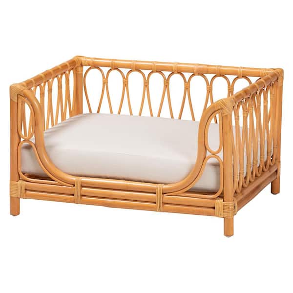Kierra Small Honey Rattan Pet Bed