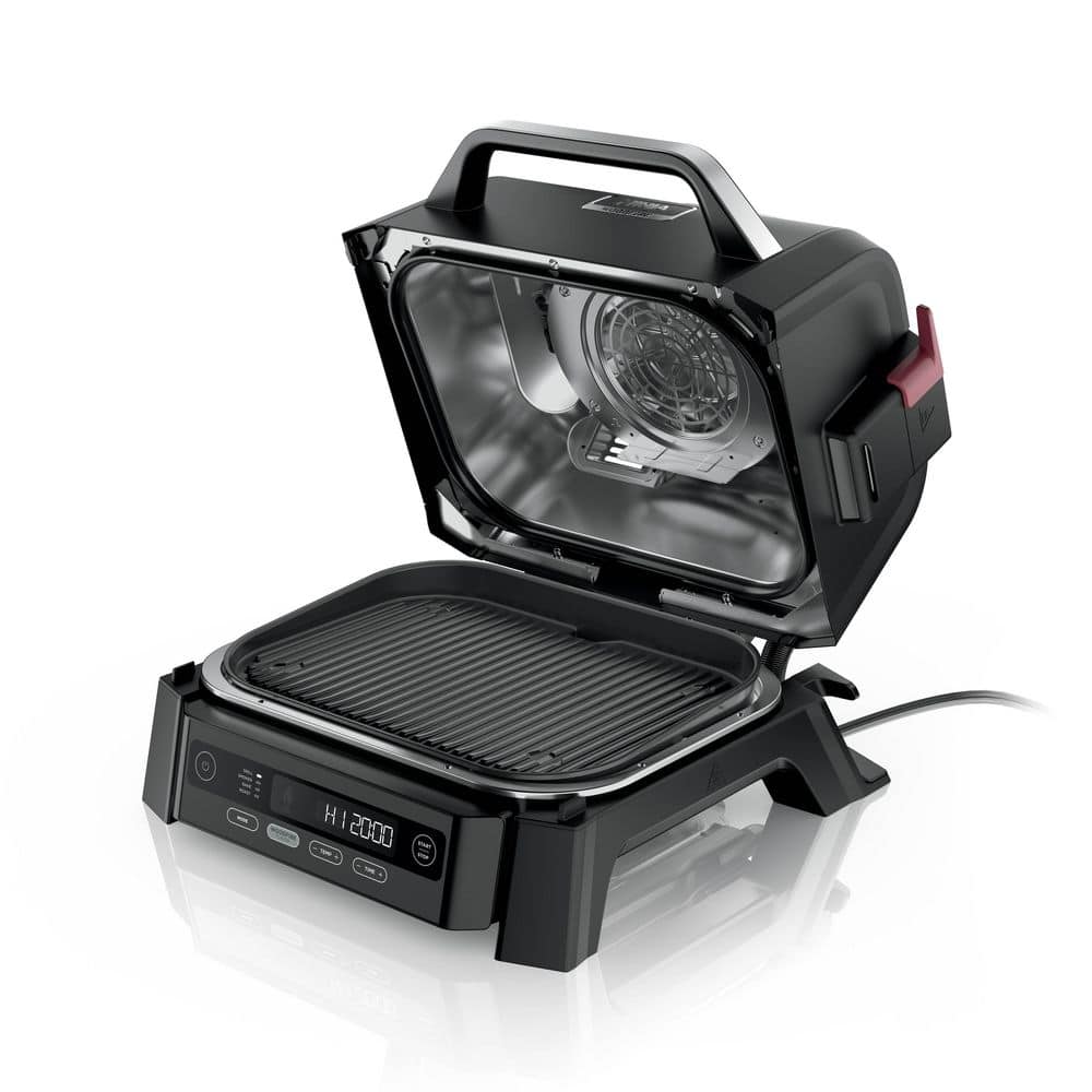 Woodfire Outdoor, Smoker and Electric Grill in Black with Woodfire All-Purpose Starter Pack Pellets, Weather Resistant