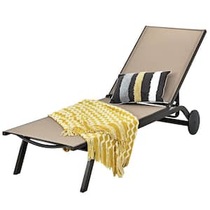 Aluminum Reclining Outdoor Lounge Chair in Brown
