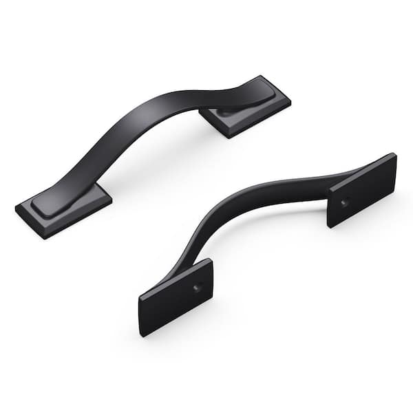 HICKORY HARDWARE Dover 3 in. (76 mm) Matte Black Cabinet Pull (10-Pack)