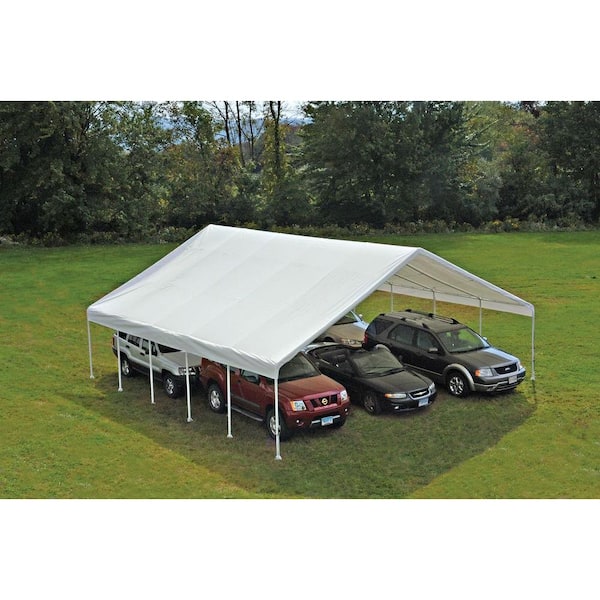30 ft. W x 30 ft. D Ultra Max Industrial Canopy in White with Steel Frame and Best-in-Class Swedged Pipes