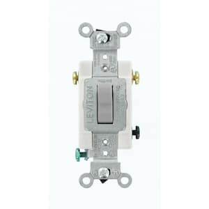 20 Amp Commercial Grade 3-Way Back Wired Toggle Switch, Gray