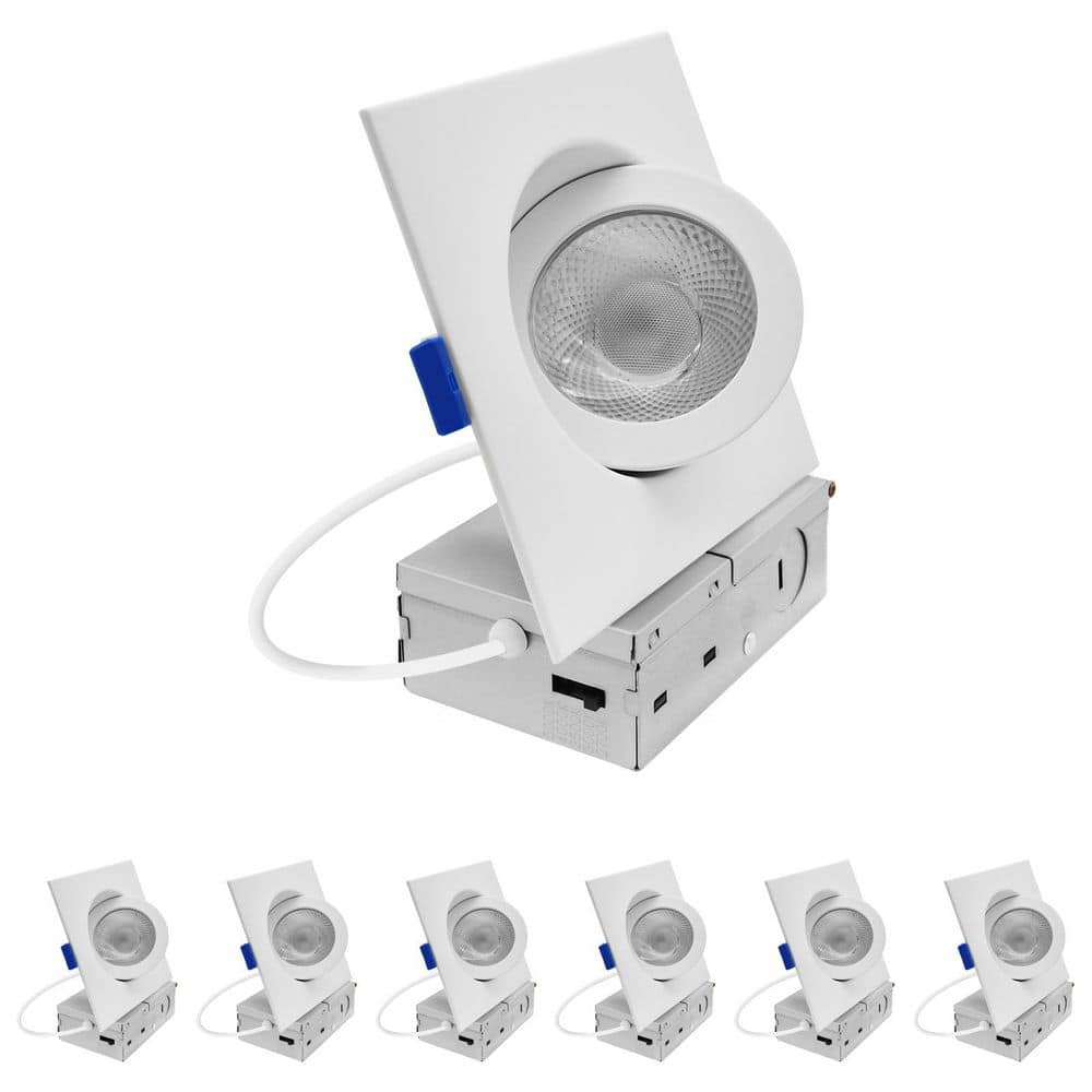 4 In. Square Floating Gimbal LED Recessed Light, Adjustable 360° Rotation & 90° Tilt, 5CCT 10W 1000LM Dimmable 6 Pack price history on PriceWatchPro