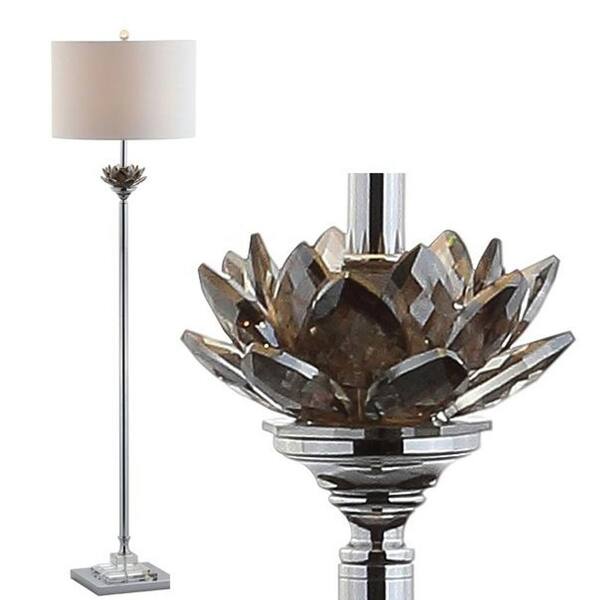 Jonathan Y Amelia Lotus 59 In Smoking, Crystal Lotus Flower Table Lamp