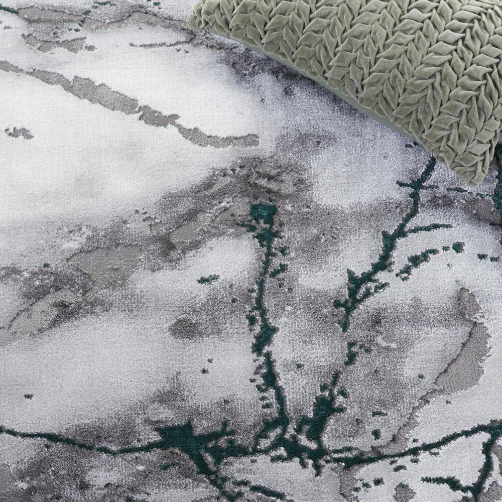 Gray and Pink Abstract Marble Runner Rug, 2'3" x 12'