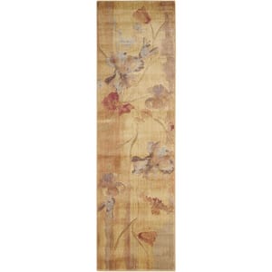 Somerset Beige 2 ft. x 8 ft. Floral Vintage Kitchen Runner Area Rug