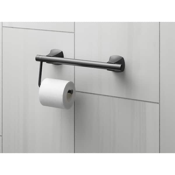Stainless Steel Toilet Roll Holder Wall Mount Bathroom Tissue Paper Holder  Simple Design Matte Black Finish Tissue Accessories