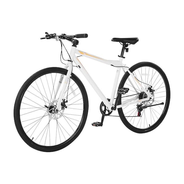 Hybrid Bike, Lightweight Aluminum Frame, 700c Men/Women Bicycle, 7-Speed, Alloy Adjustable Stem, Disc Brakes, Seat