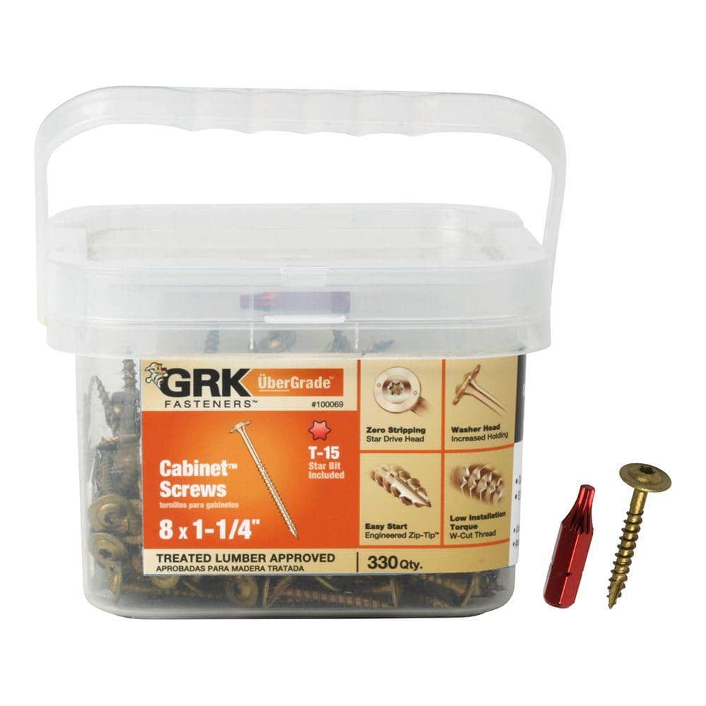 "#8 x 1-1/4 in. Star Drive Washer Head Low Profile Cabinet Wood Screw Pail (330-Piece)" price history on PriceWatchPro