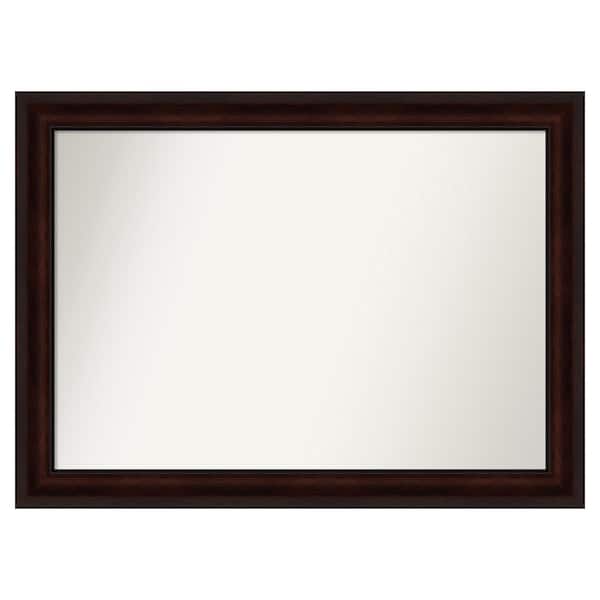 Amanti Art Coffee Bean Brown 41.25 in. x 30.25 in. Custom Non-Beveled Satin Recycled Polystyrene Framed Vanity Wall Mirror