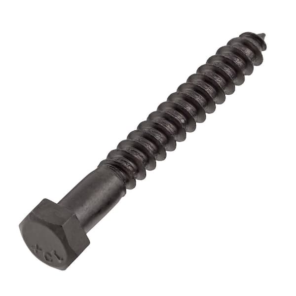 3/8 in. x 3 in. Black Exterior Hex Head Lag Screw (15-Pack)